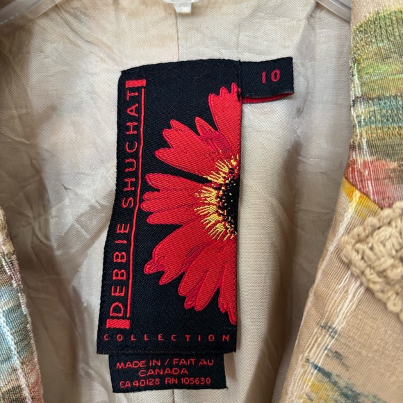 Floral Tapestry Blazer Size 10 Debbie Shuchat Collection - Picture 5 of 5